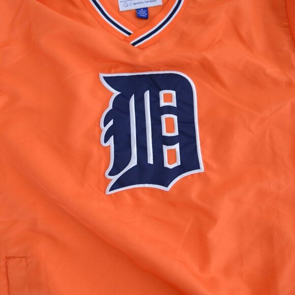 Detroit Tigers Giii Sports By Carl Banks MLB Orange Windbreaker Pullover Jacket - Picture 9 of 11